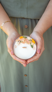 Bougie fleurie – Pêche à Croquer