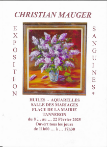 Exposition de peinture aquarelle et sanguine par Christian Mauger_Tanneron