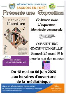 Nuit Européenne des Musées à la Médiathèque de Bagnols-en-Forêt